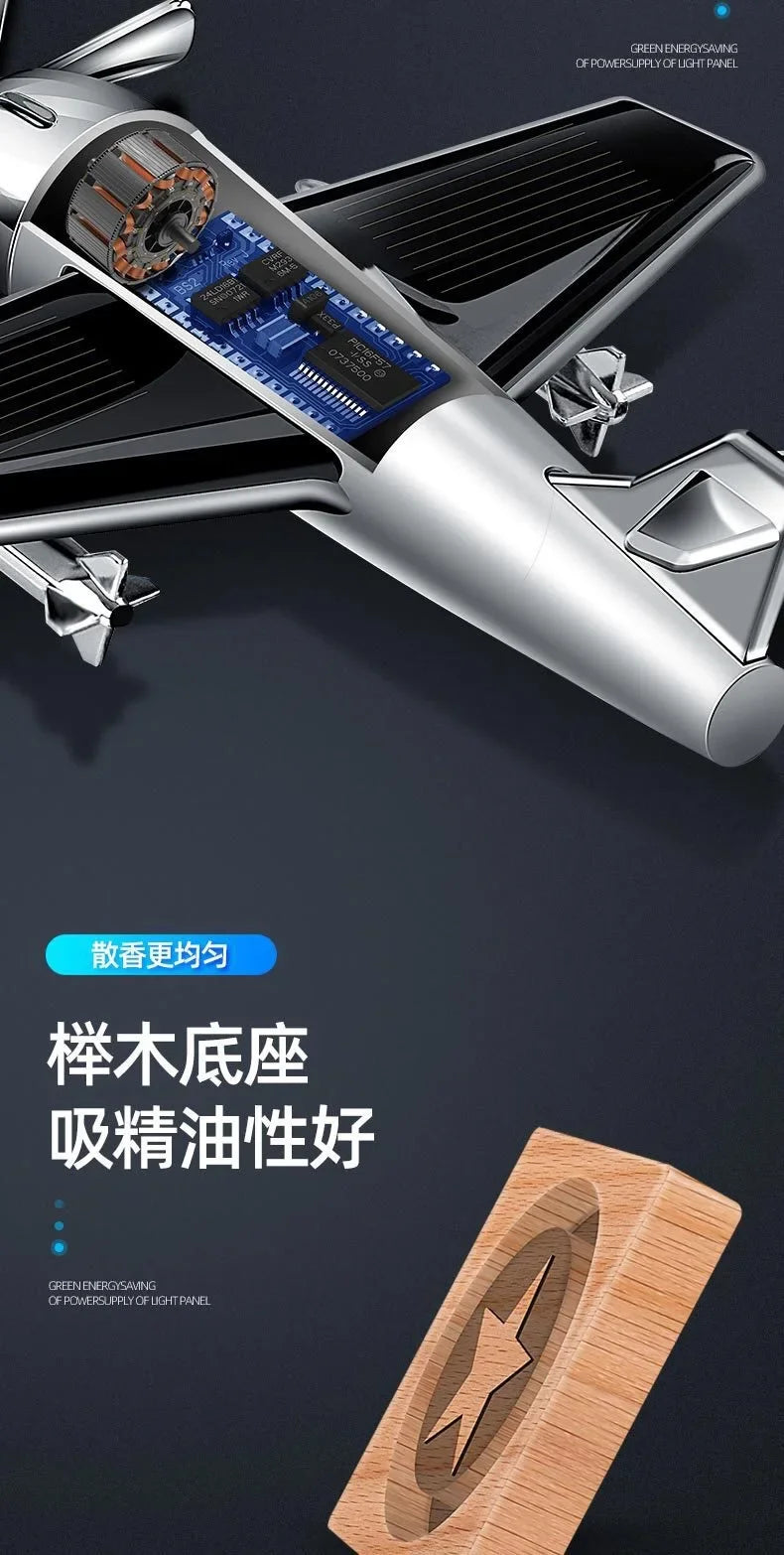 Car Air Freshener Solar Aircraft Decoration Mini Car Perfume Air Freshener Fragrance Car Airplane Ornament Car Accessories