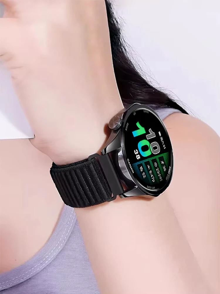 18mm 20mm 22mm Nylon Strap for Garmin Forerunner 970 965 955 570 165 265S/Active 6/5 Breathable Bracelet for Garmin Venu 4/3/3S