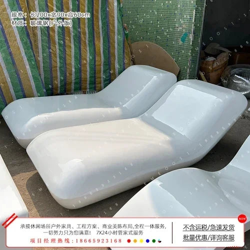 Leisure Beach Chair Hotel Swimming Pool Recliner Special-Shaped Rubber Clothing Water-Soaking Chair Courtyard Sun-Proof Chair