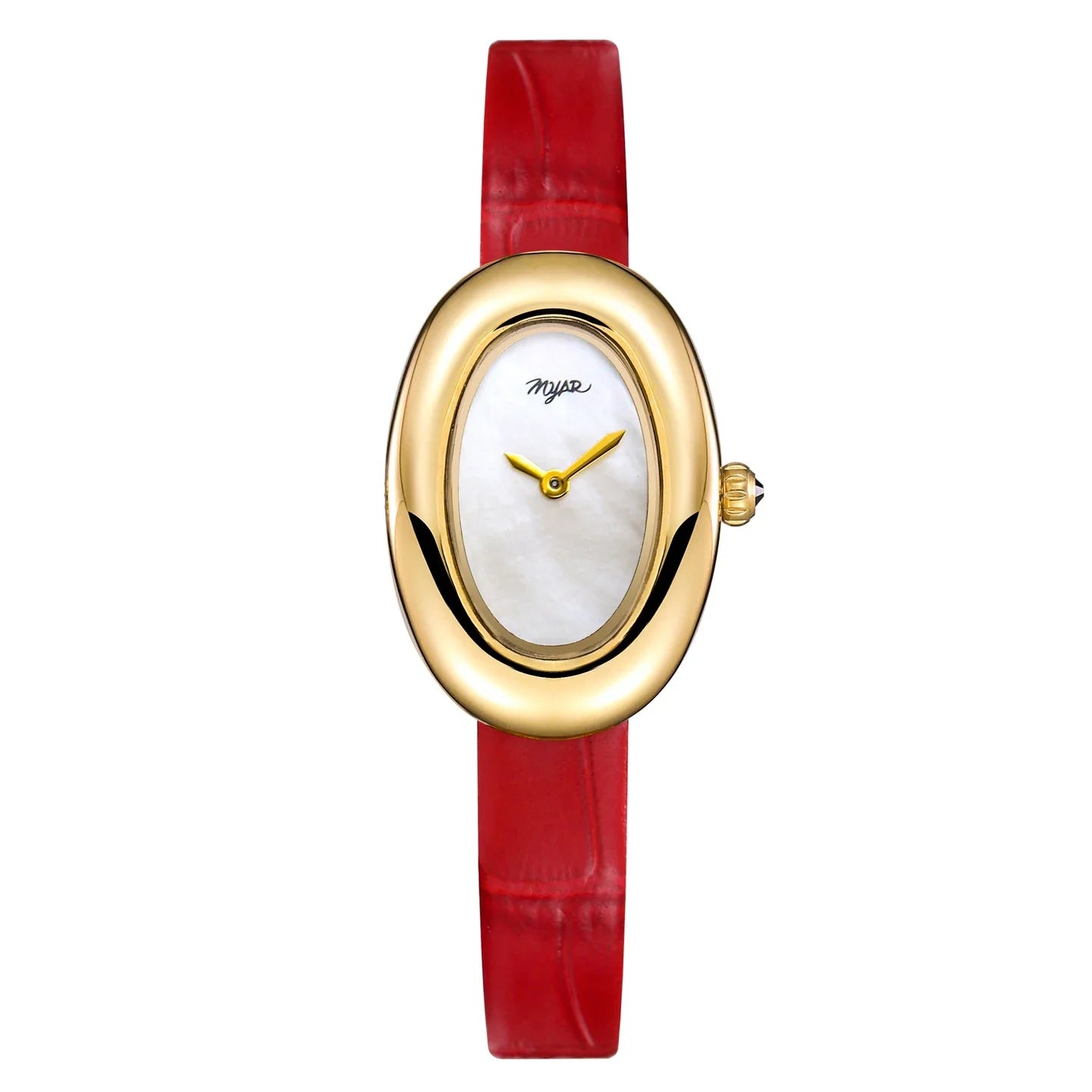 MYAR Women Watch for Girls Quartz Reloj Mujer Sliver Diamond Oval Shaped Orologio Ladies Wristwatch Simple Stainless Steel Clock