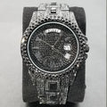 TikTok Hot Diamond Wristwatch For Men Luxury 18K Gold Plated Quartz Watches Day Date Nightclub Party Watch Unisex Rapper Jewelry