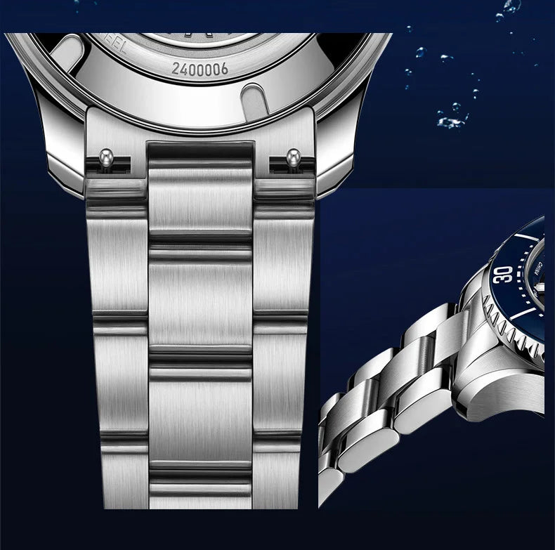 Seagull 43.5mm Diving Watch 300M Waterproof Automatic Mechanical Wristwatch Moon Phase Luminescent Men Watches 1215 New 2025