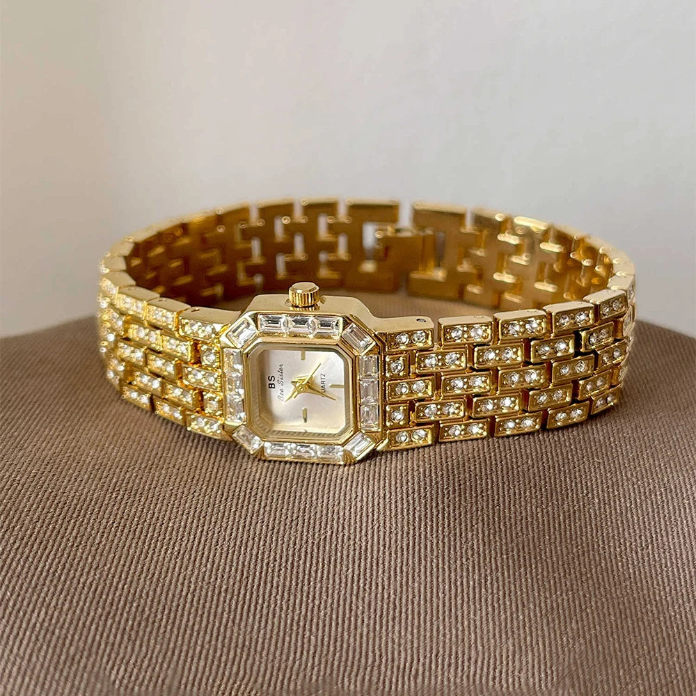 BS Bee Sister Ladies Watches Luxury Diamond Watch Square Bracelet Quartz Wristwatches Fashion Casual Watches Gift Women