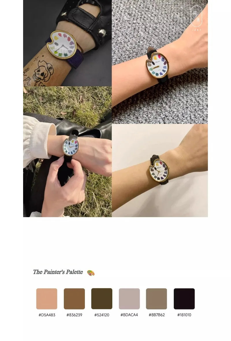 2026 Hot Sale Retro Niche Art sketching board Design Leather Quartz Square Exquisite and Versatile Pointer Watch 29mm
