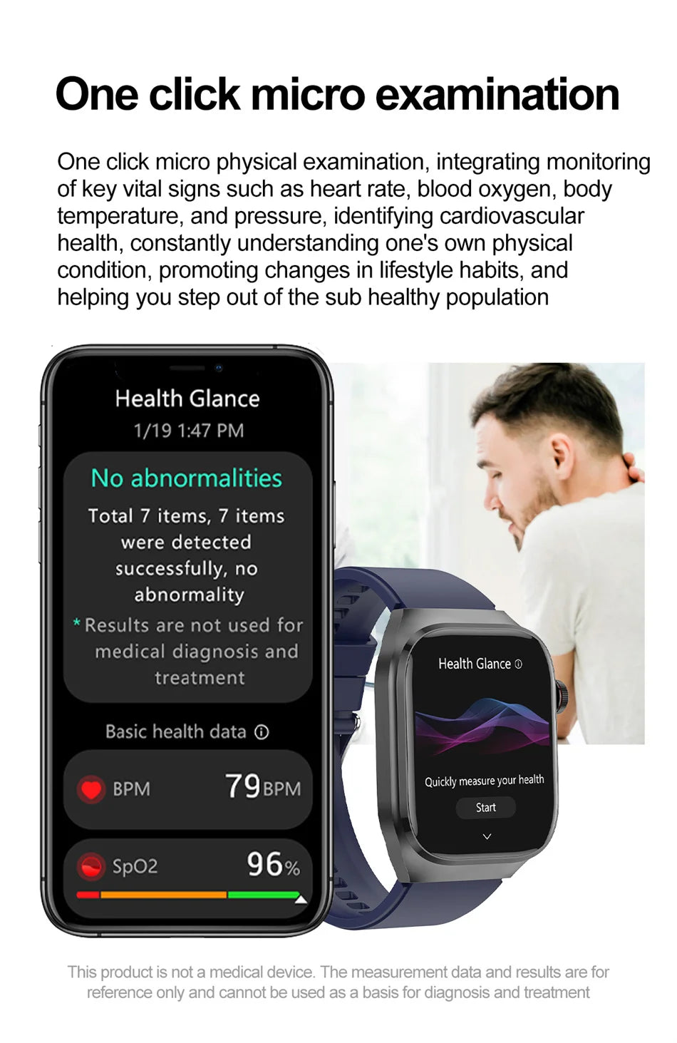 SmartWatch Voice Call Push reminder Physical examination Health Watch Blood Pressure UricAcid Blood Oxygen ECG Sport Smart watch