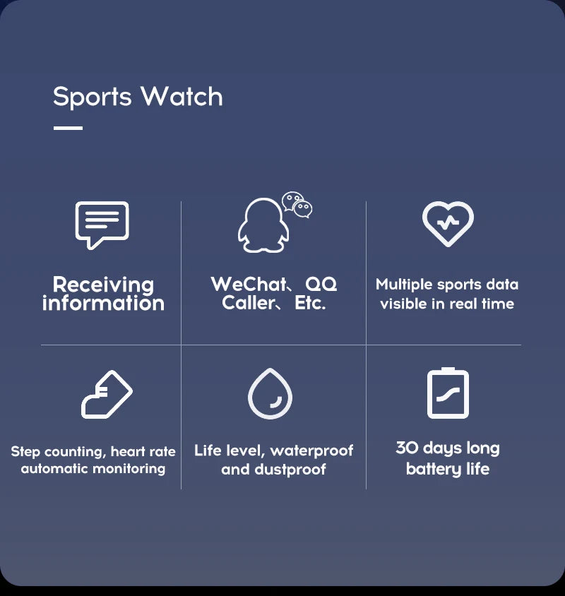 Smart Watches For Women Men Bluetooth Connect Phone Player Music Control Fitness Heart Rate Monitor Sport Bracelet Digital