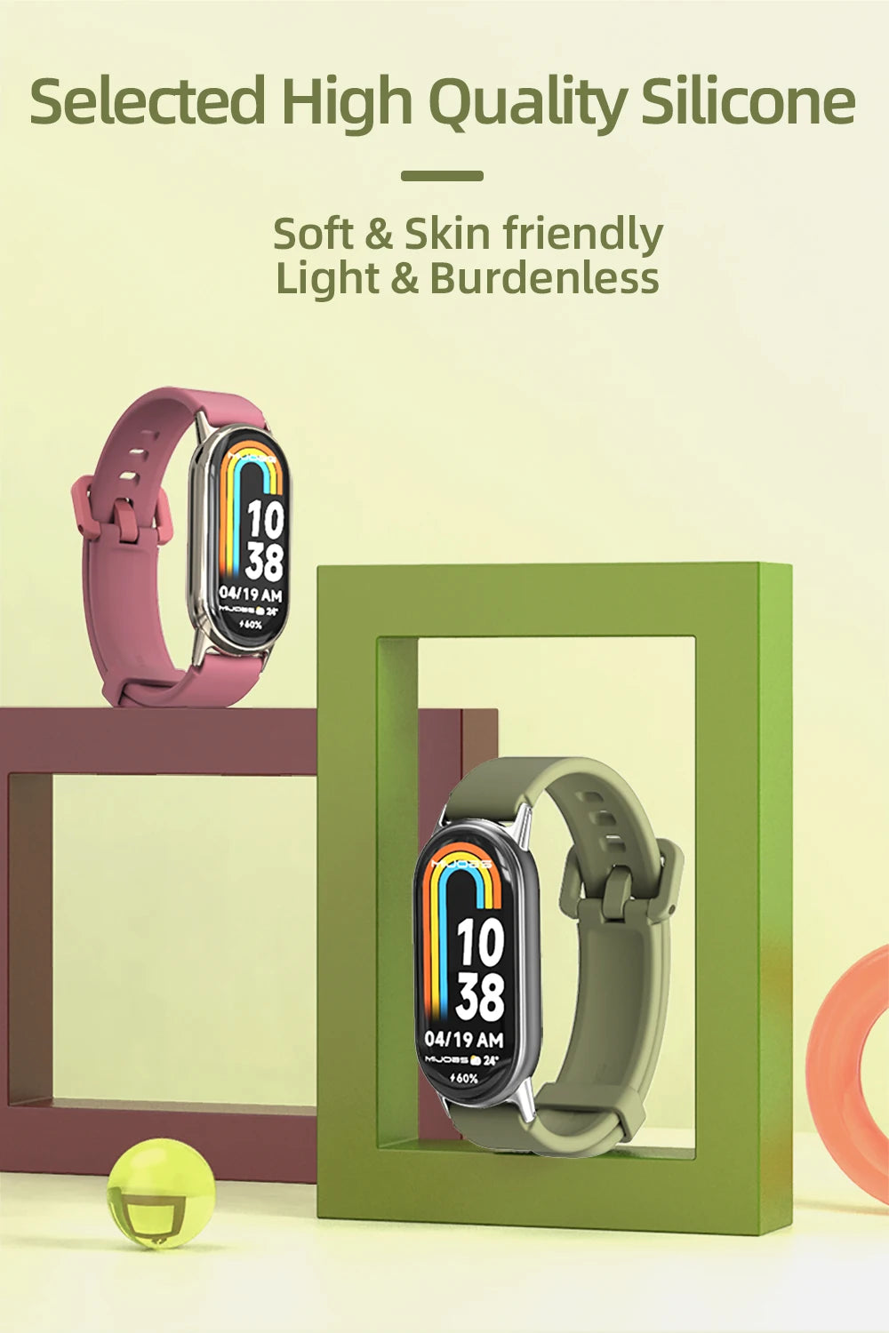 Strap for Mi Band 10 9 8 7 6 5 Watch Band for Mi Band 10 Silicone Wristband for Mi Band 9 Bracelet For Mi Band 8 Strap