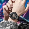 Men's Sports Watches Fashionable 2025 New Triple Bezel Design Quartz Watch Brown Silicone Military Clock Men Watches