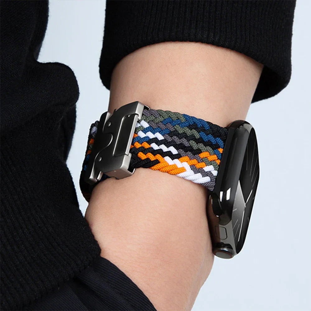 nylon Braided Strap For Apple Watch Band Ultra 3/2/1 49mm parachute Buckle 11 10 46mm 42mm 9 8 7 45/41mm iWatch 6 5 SE3 44/40mm