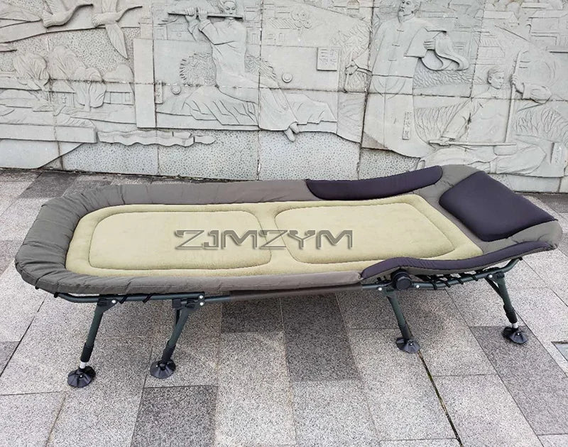 Folding Bed Recliner Single Office Household Camping Portable Nap Bed Simple Design for Lunch Breaks，Lounge Chair
