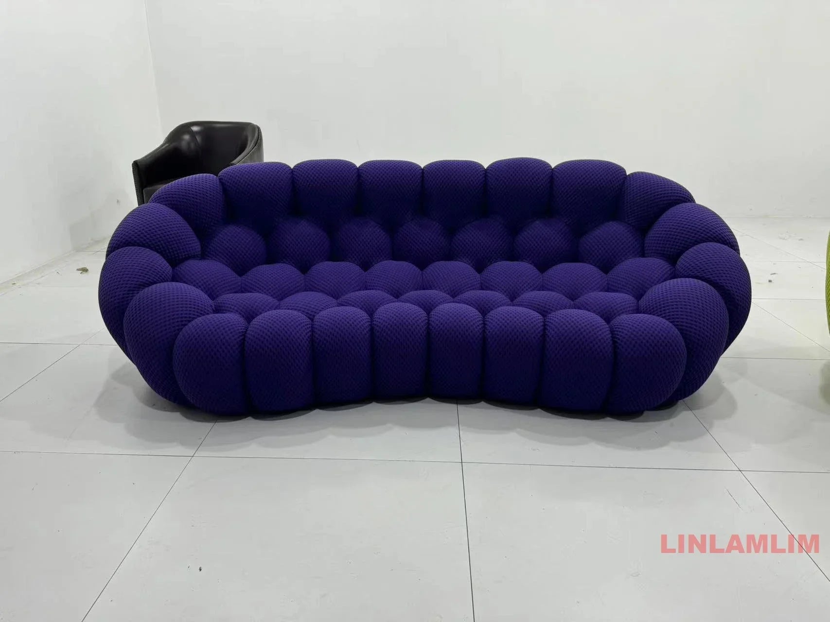 Linlamlim Modular Cloth Football Couch Contemporary Cloud-Shaped Sofa Fabric Curved Designer Sofa Set for Living Room or Office