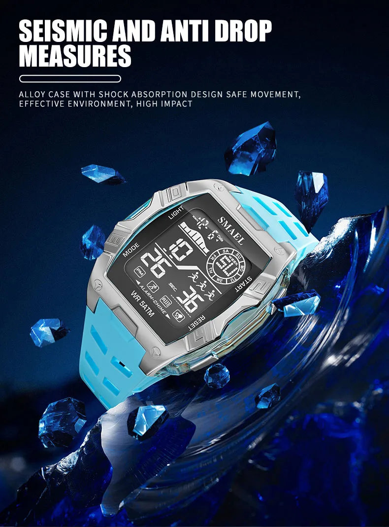 Military Watches Smael relojMen Watch 2025 New 50M Waterproof  Stopwatch Alarm LED Light Digital Watches 8130 Men's Sports Watch