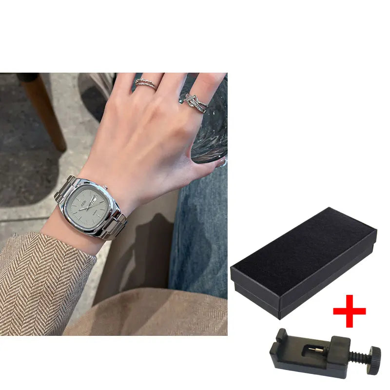 High Quality Women's Watch Minimalist Small Square Plate Bracelet Women's Watch Brown Quartz Waterproof Clock for Wife's Gift