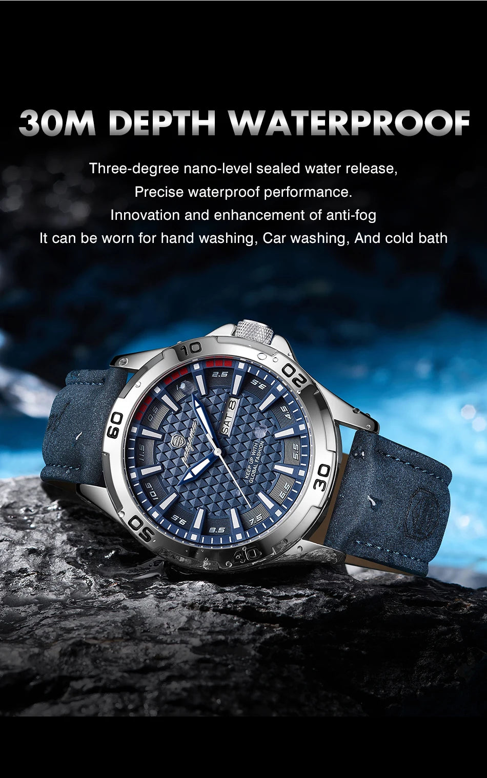 PAAZOMU Luxury Sports Men Watch Luminous Waterproof Chronograph Date Man Wristwatch Leather Quartz Business Men's Watches Reloj