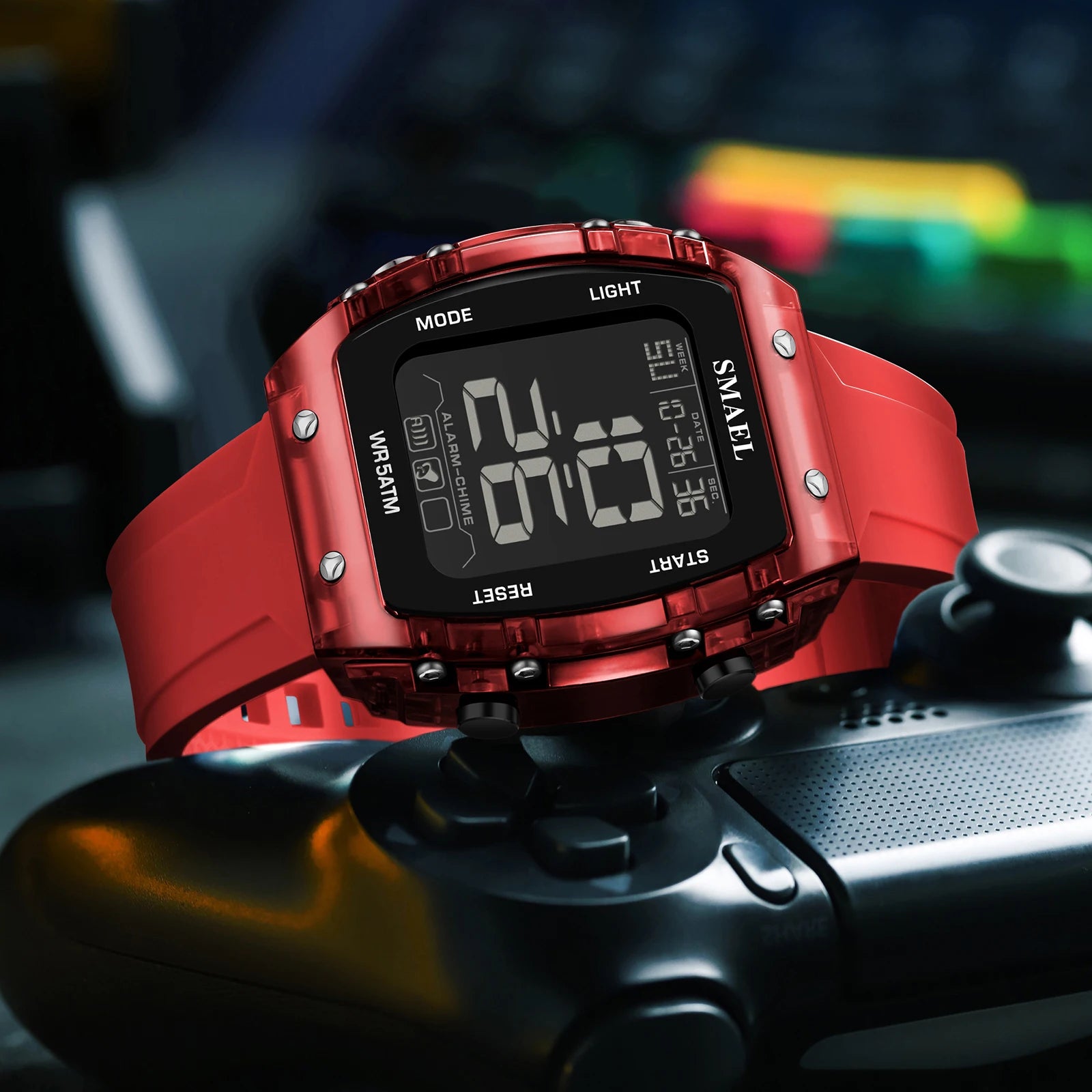 SMAEL Watches for Women LCD Digital Movement Silicone Strap Clock Fashion Trend Waterproof Sport Electronic Wristwatches Female