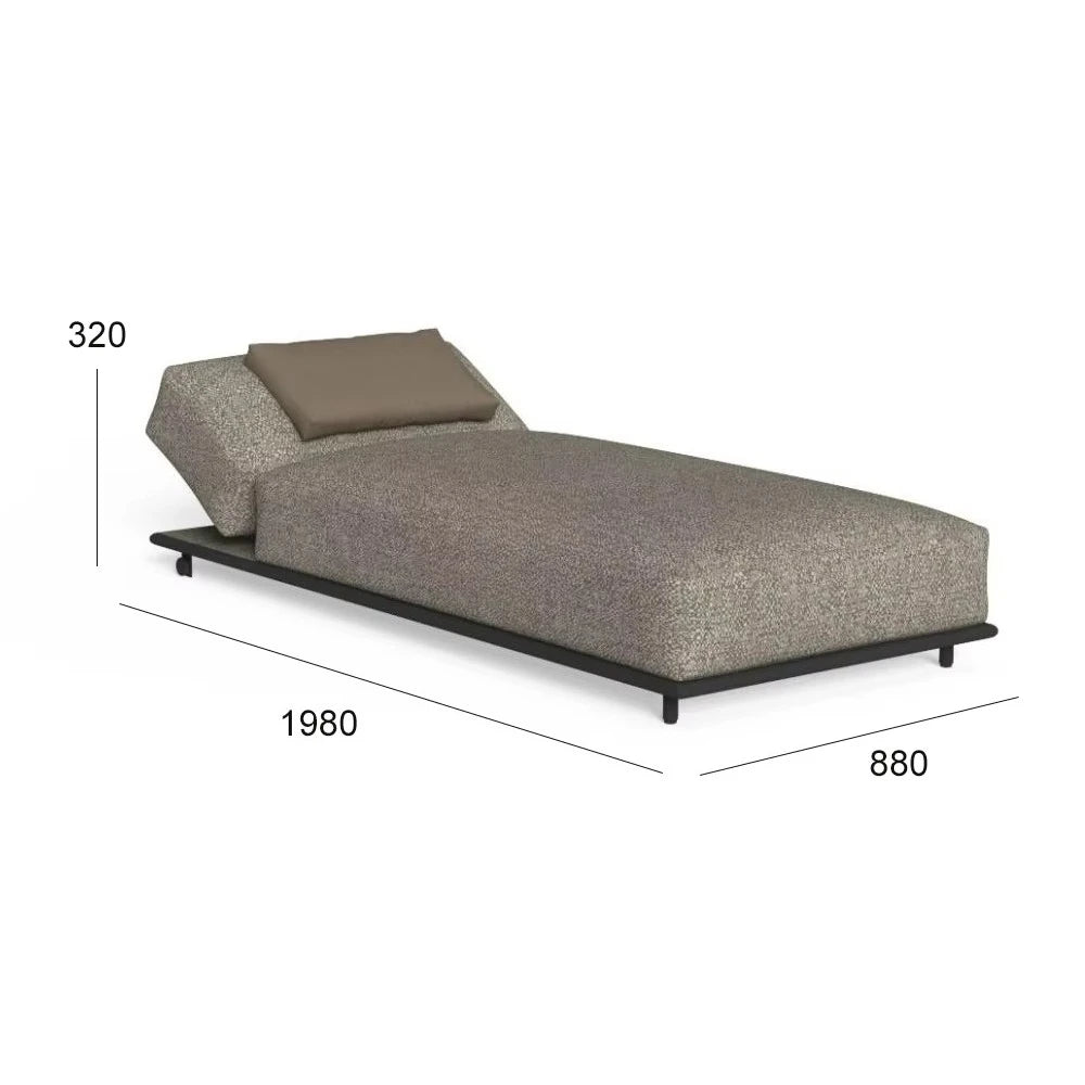 Wood Outdoor Sunbed | Modern Adjustable Backrest Pool Daybed for Hotel & Villa Use