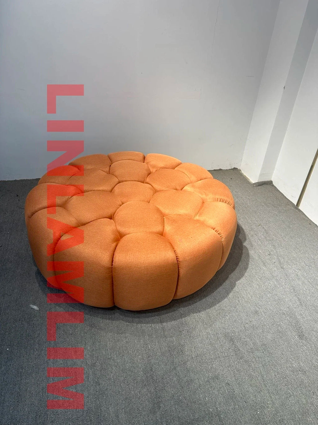 Linlamlim Modular Cloth Football Couch Contemporary Cloud-Shaped Sofa Fabric Curved Designer Sofa Set for Living Room or Office
