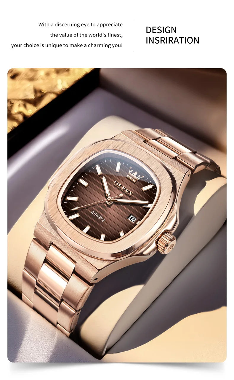 OLEVS 3696 Quartz Watch For Men Luxury Calendar Waterproof Business Men's Wristwatch Luminous Big Dial Fashion Simple Man Watch