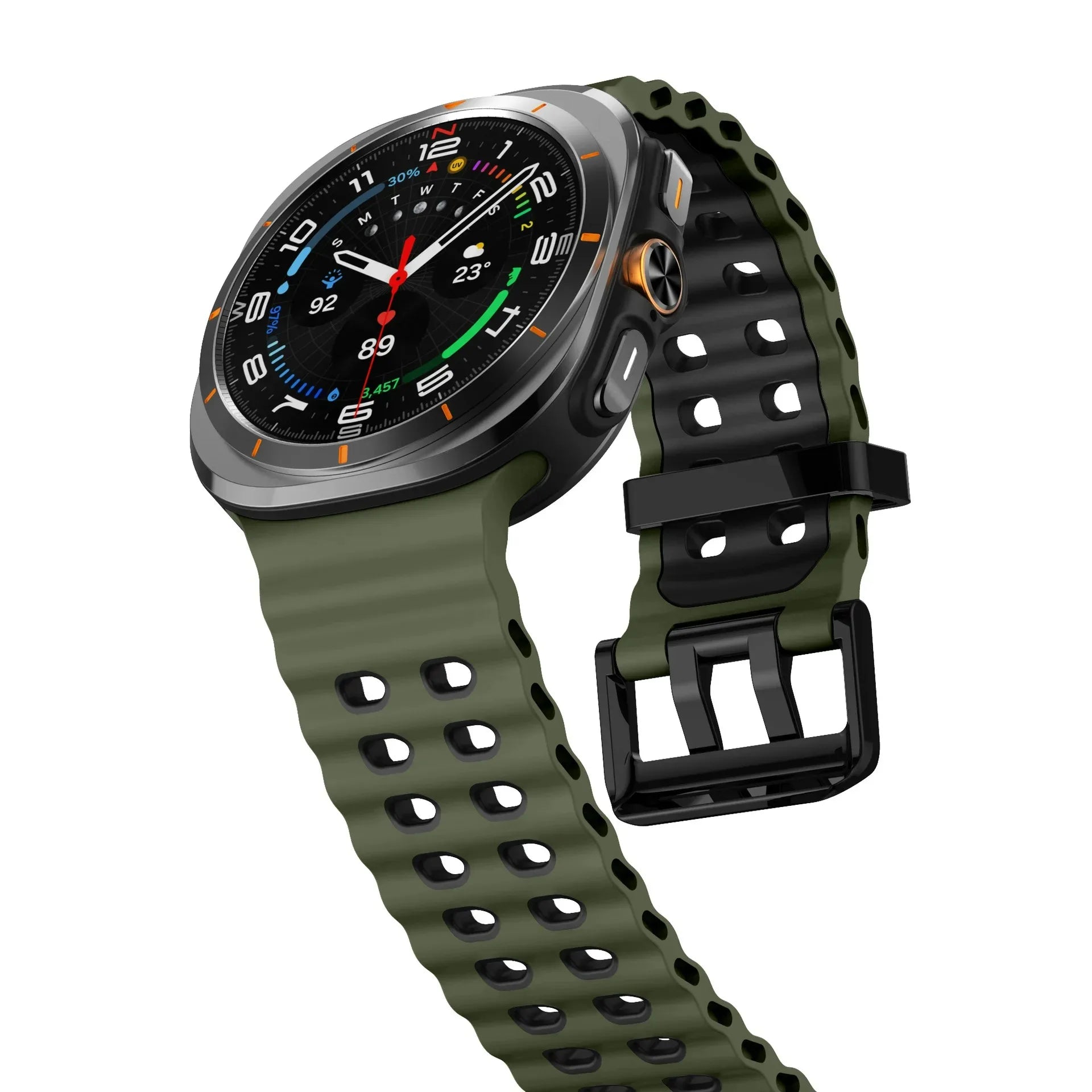 Two-color Silicone Strap for Samsung Galaxy Watch Ultra 47mm Ocean Original Official Wristband Galaxy Watch 8-7 Ultra 47mm Belt