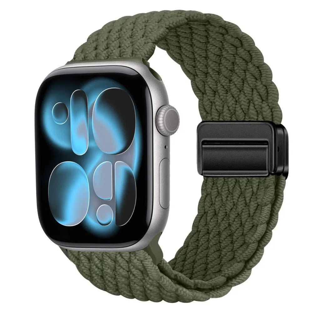Nylon Loop Strap for Apple Watch 11 10 9 8 7 46mm 42mm 45mm 41mm Ultra 3 2 1 49mm Magnetic Braided  IWatch 6 5 4 SE3 Accessories