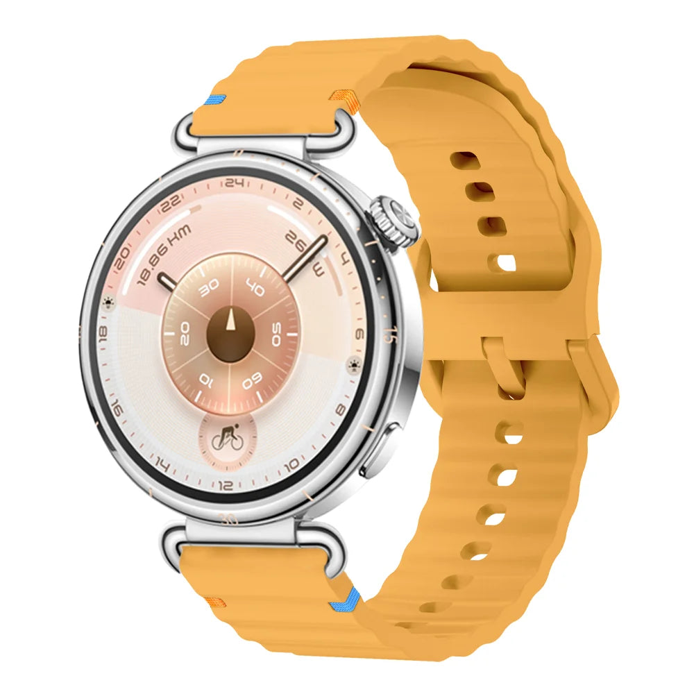 18/20/22mm Sports Wave Silicone Strap For Huawei Watch GT6-5-4 41mm 5 GT5 Pro 42mm Bracelet Wristband For Xiaomi Watch S4 41mm