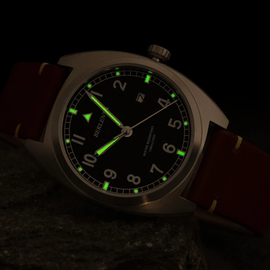 Berlenta Brand original Retro Leather Field Watch For Men Top Luxury 316L Steel Case Military Wristwatch Enlistment Gift