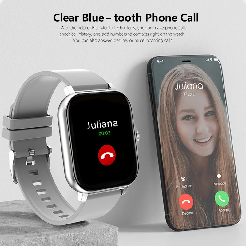 2025 Men Smart Watch Fitness Clock Sports Heart Monitor Smartwatch Bluetooth Call Music Playback 1.83'' Wrist Watches for Women