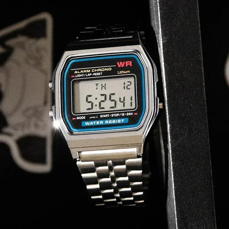 Luxury LED Digital Watches for Men Stainless Steel Gold Sliver Electronic Watch Fashion Business Mens Watch relogios masculino