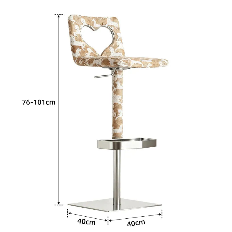 Minimalist Italian-Style Bar Stool by Xiaomujin, Suitable for Designer Villas, Living Rooms, and Dining Rooms, Dopamine Island Chair, Adjustable Height High Stool