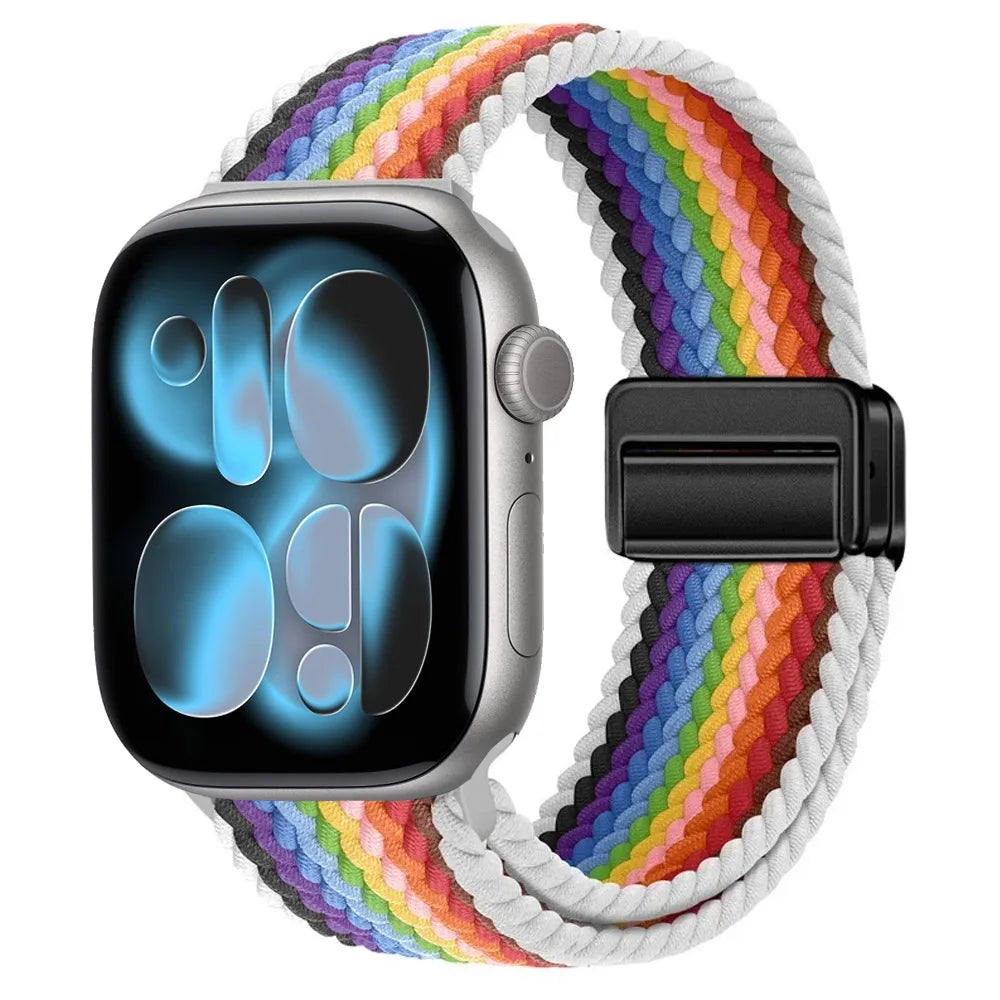 Nylon Loop Strap for Apple Watch 11 10 9 8 7 46mm 42mm 45mm 41mm Ultra 3 2 1 49mm Magnetic Braided  IWatch 6 5 4 SE3 Accessories