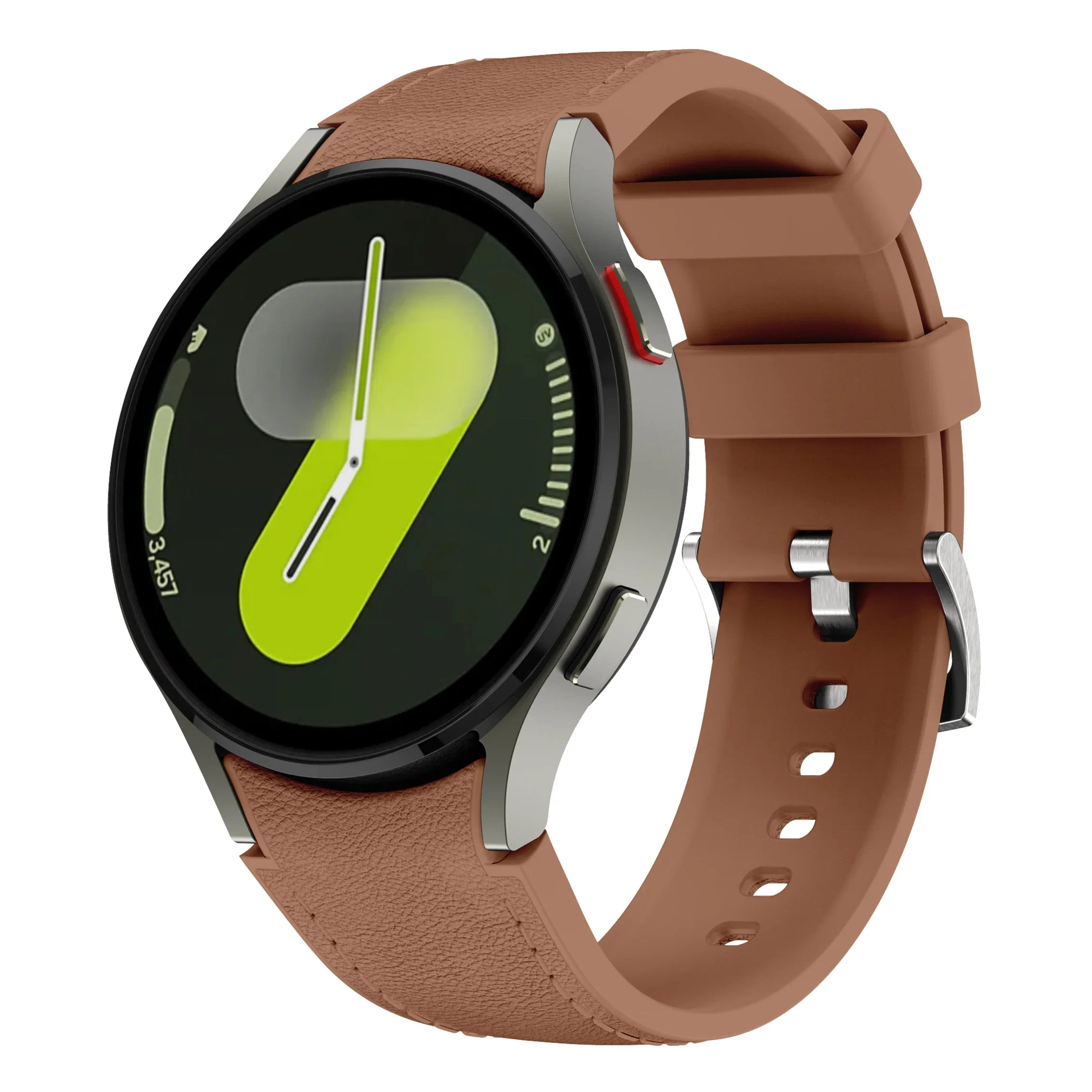Silicone+Leather Strap for Samsung Galaxy Watch 7 6 5 4 44mm 40mm/5 Pro 45mm Wristband for Galaxy Watch 6 Classic 47mm 43mm Belt