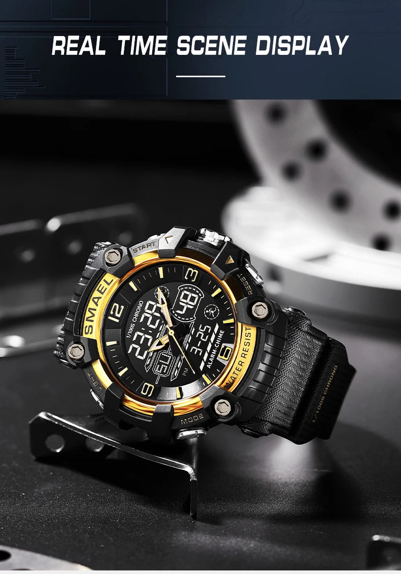 SMAEL Watch Men Sport Alarm Clock For Men 50M Waterproof Wristwatches 8089 Original Brand Men's Wristwatch Quartz Sports Watches