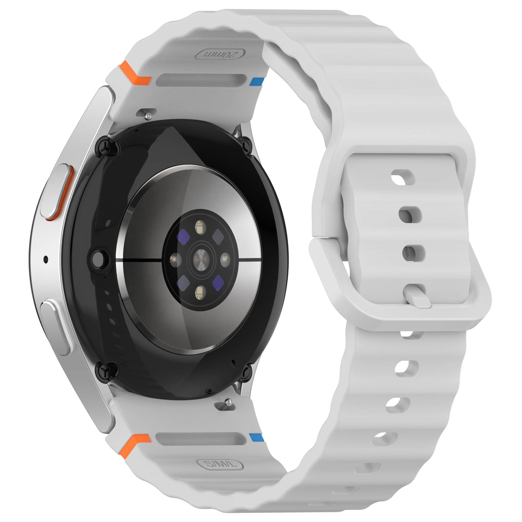 Official Silicone Strap for Samsung Galaxy Watch 7/FE/6/5/4 44mm 40mm 5 Pro Wave Bracelet for Watch 6 4 Classic 46mm 42mm Band