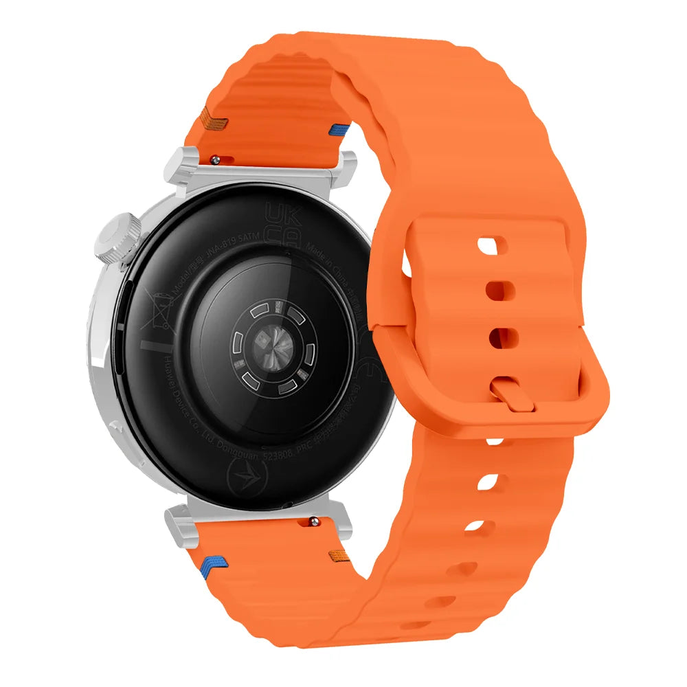 18/20/22mm Sports Wave Silicone Strap For Huawei Watch GT6-5-4 41mm 5 GT5 Pro 42mm Bracelet Wristband For Xiaomi Watch S4 41mm