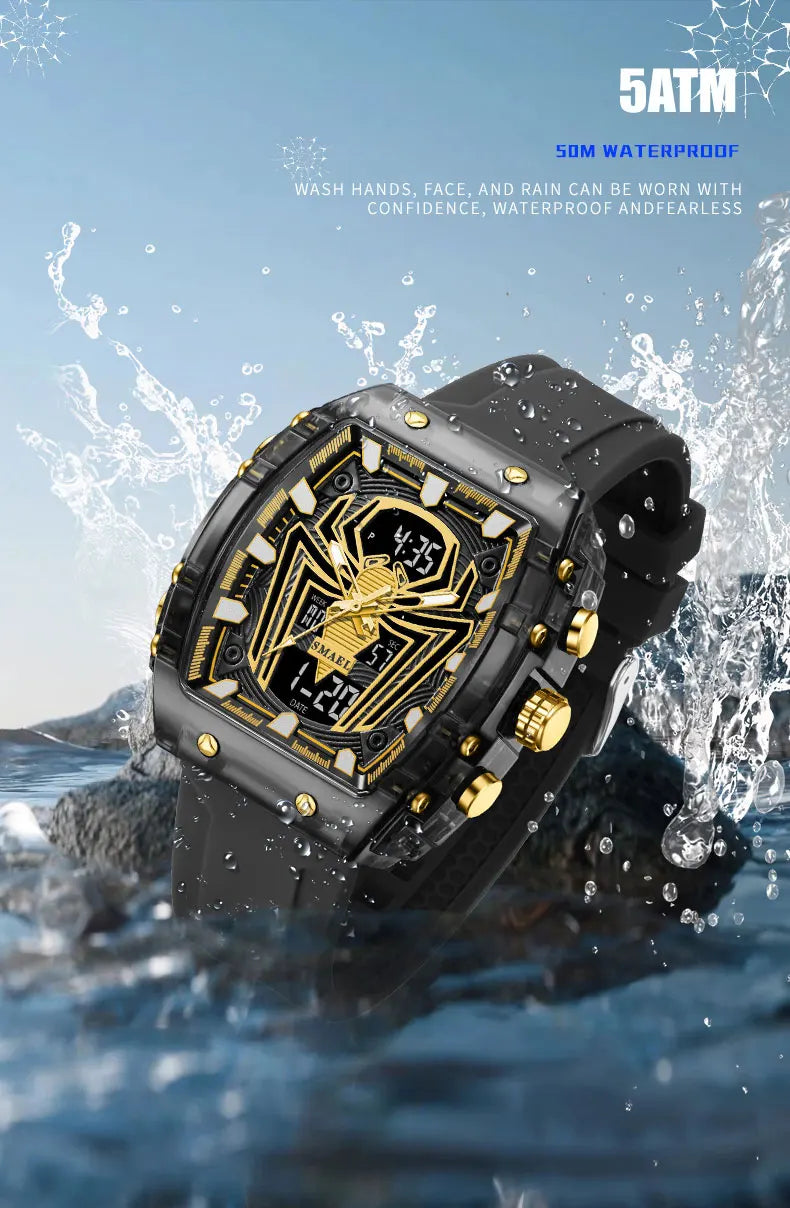 2025 Fashion Men Watches Rectangle Sport Watches Digital 8116 Dual Time Watches 50m Waterproof Electronic Men's Wrist Watches