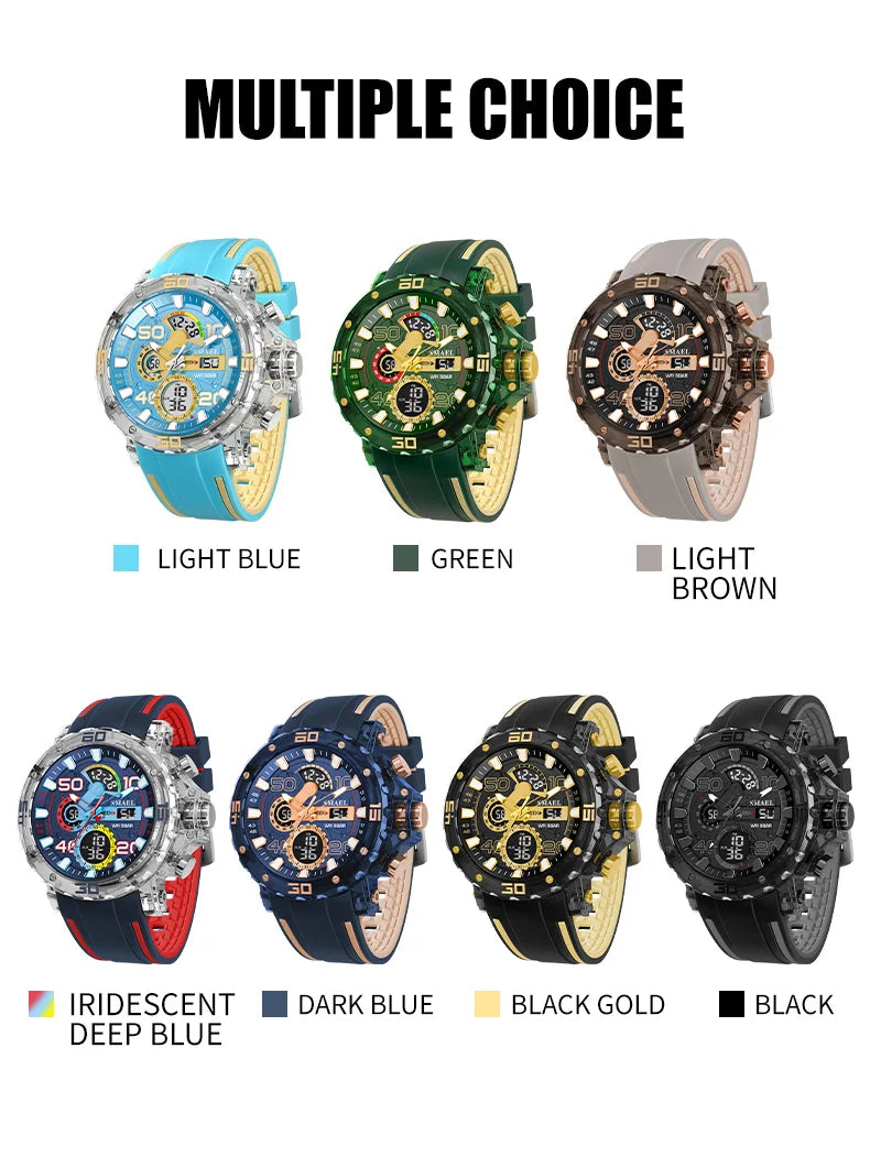 Military Watches Men Watch 2025 New 50M Waterproof Wristwatch Stopwatch Alarm LED Light Digital Watches 8136 Men's Sports Watch