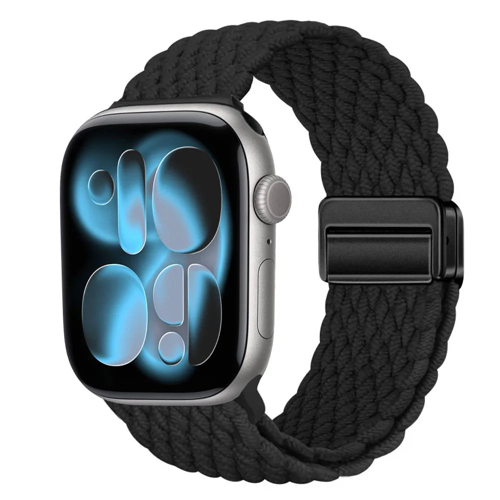 Nylon Loop Strap for Apple Watch 11 10 9 8 7 46mm 42mm 45mm 41mm Ultra 3 2 1 49mm Magnetic Braided  IWatch 6 5 4 SE3 Accessories