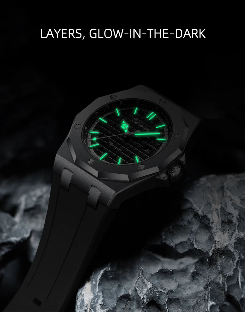 Mens Watches Top Brand Luxury Quartz Calendar Casual Watch Fashion Silicone Waterproof Luminous Wristwatch For Man