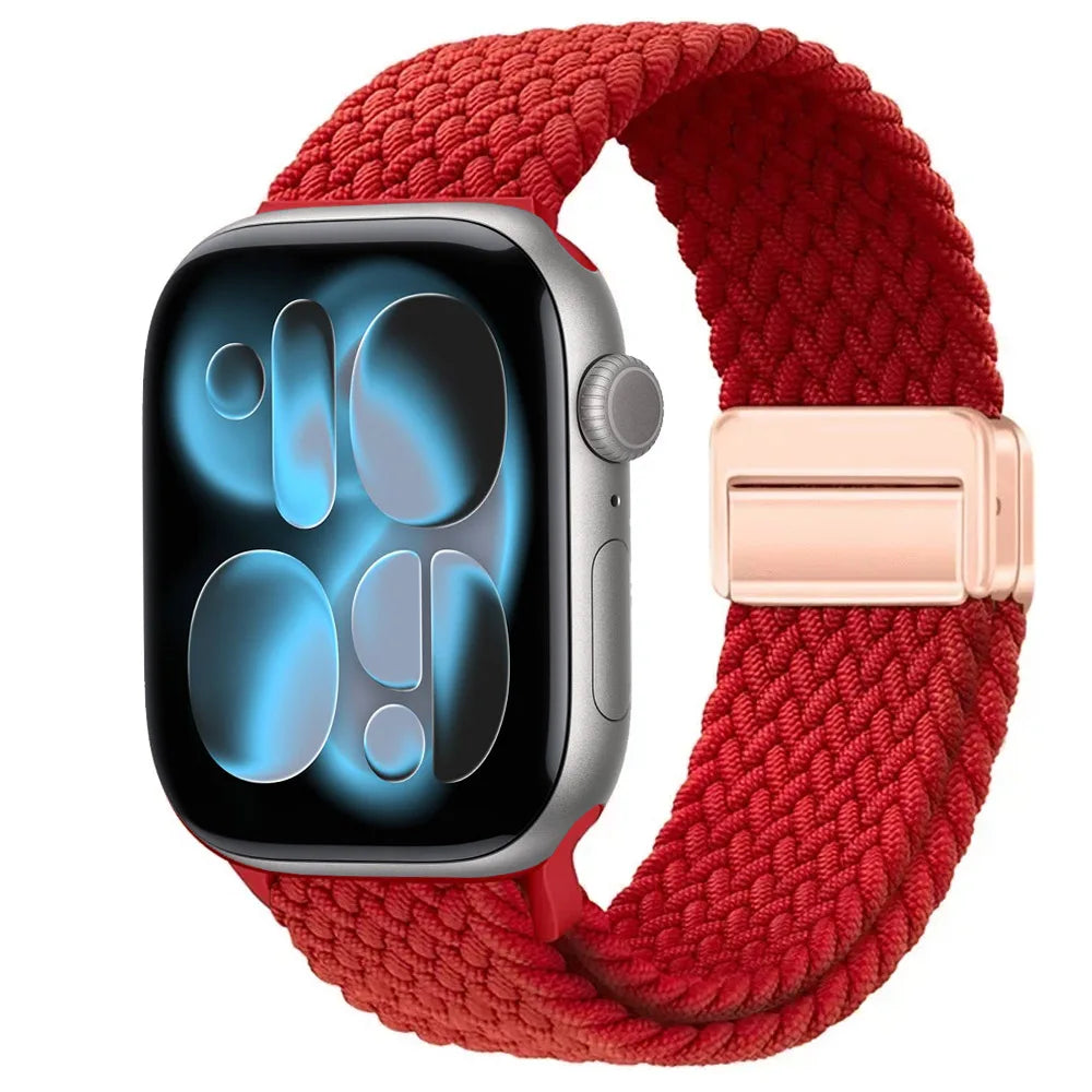 Nylon Loop Strap for Apple Watch 11 10 9 8 7 46mm 42mm 45mm 41mm Ultra 3 2 1 49mm Magnetic Braided  IWatch 6 5 4 SE3 Accessories