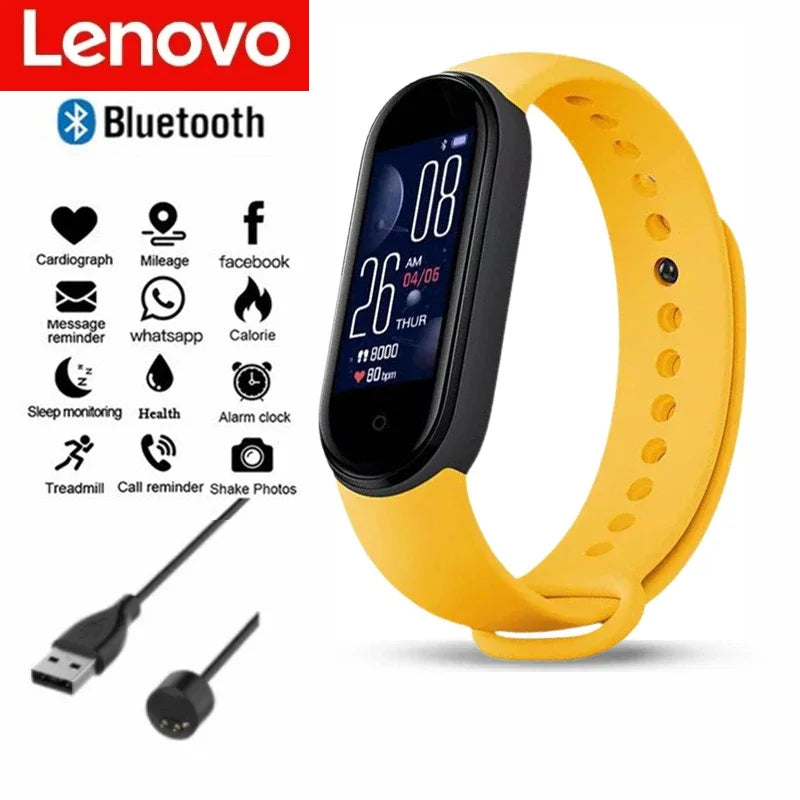 Lenovo Smart Watch Men Women Smart Band Fitness Tracker Heart Rate Sleep Monitor Step Counter Bluetooth Call Reminder Watch 2026