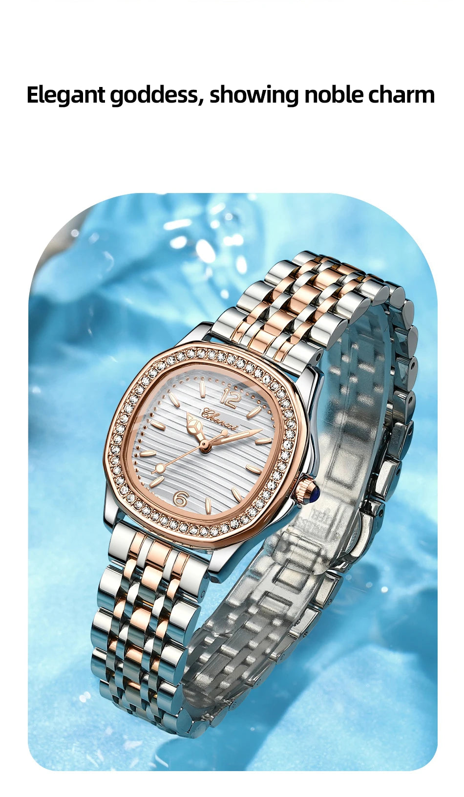 CHENXI Luxury Elegant Watches For Woman Fashion Diamond Dial Quartz Watch Ladies Rose Gold Wristwatch Waterproof Luminous