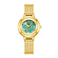 YaLaLuSi Brand Fashion Hot Ladies Quartz Watch Rhinestone Analog Scale Luxury Gold Watch Skeleton Wristband Gift Boxed