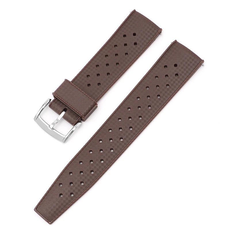 20mm 22mm Quick Release New Tropical TPU Rubber Strap Flat Head Universal Watch Band Ventilate Silicone Tropic Bracelet