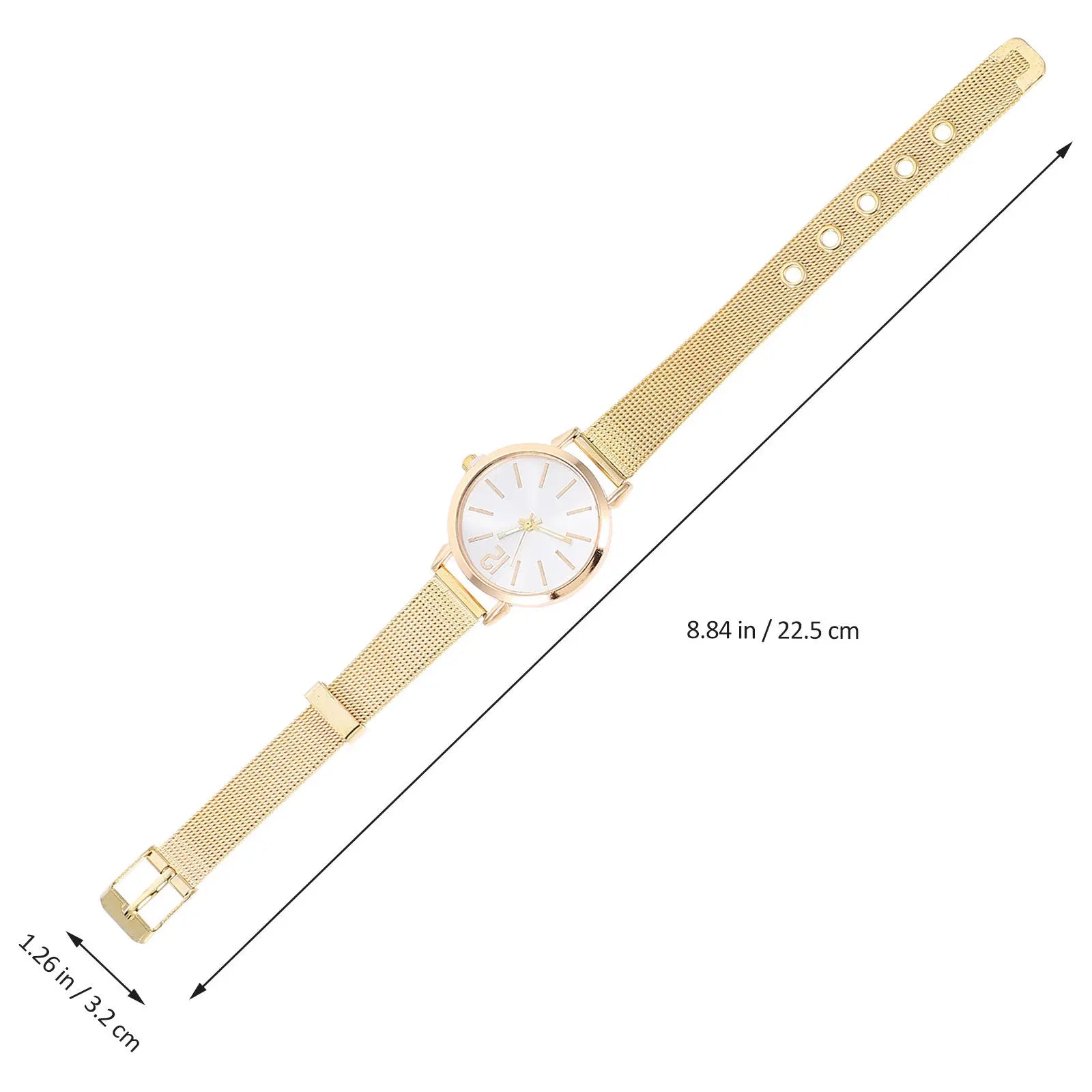 Fashion Women Quartz Watch Alloy Case Golden Mesh Strap Bracelet Wristwatch Classic Gift for Valentine Christmas Mother's