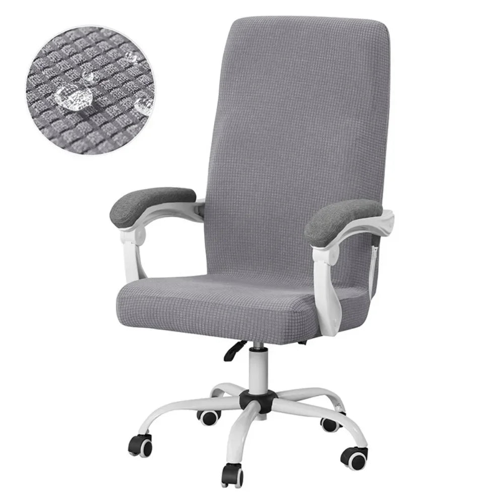 ARMFAVER Waterproof Office Chair Cover with Zipper Stretchable Fit for Swivel Chairs Elastic Slipcover Protector Solid Colors