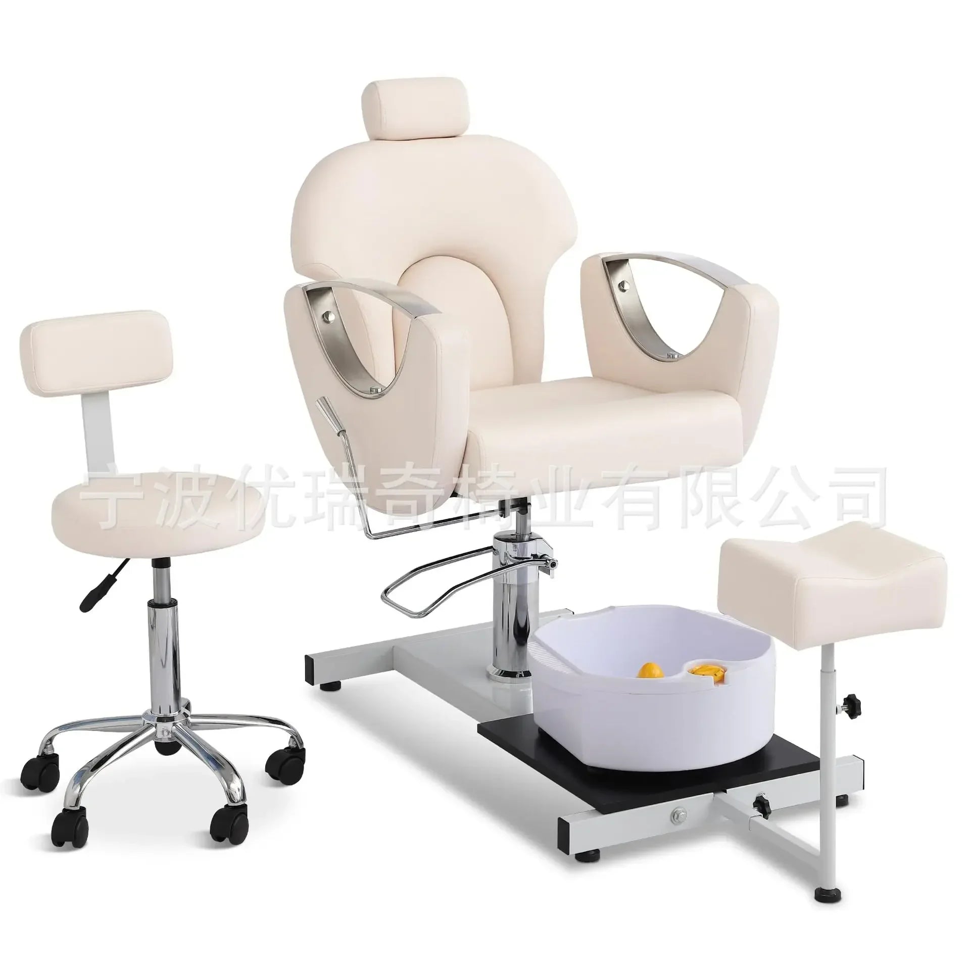 AOLIVIYA Modern Light Multifunctional Adjustable Pedicure Chair Metal Foot Bath Rotating Foot Therapy Massage For Salon Professi