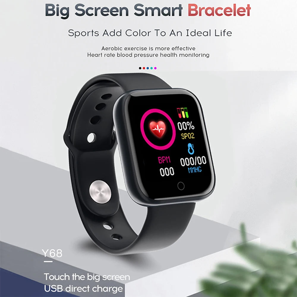 Multifunctional Smart Watch Men Women Bluetooth Connected Phone Music Fitness Sports Bracelet Sleep Monitor Y68 Smartwatch