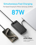 Anker Power Bank, 20,000mAh Travel Essential Portable Charger with Built-in USB-C Cable, 3-Port 87W Max Fast Charging Battery Pa
