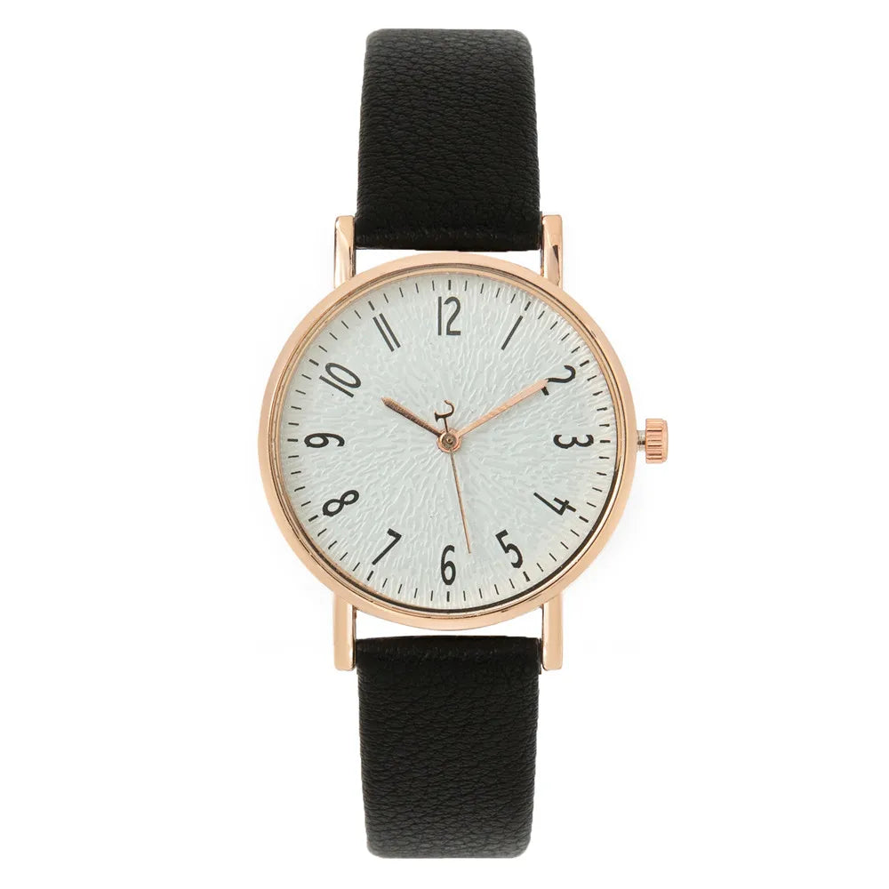 Fashion Ladies Digital Simple Brand Quartz Watch Hot 2023 New Casual Pink Leather Strap Women's Clock Dress Watches