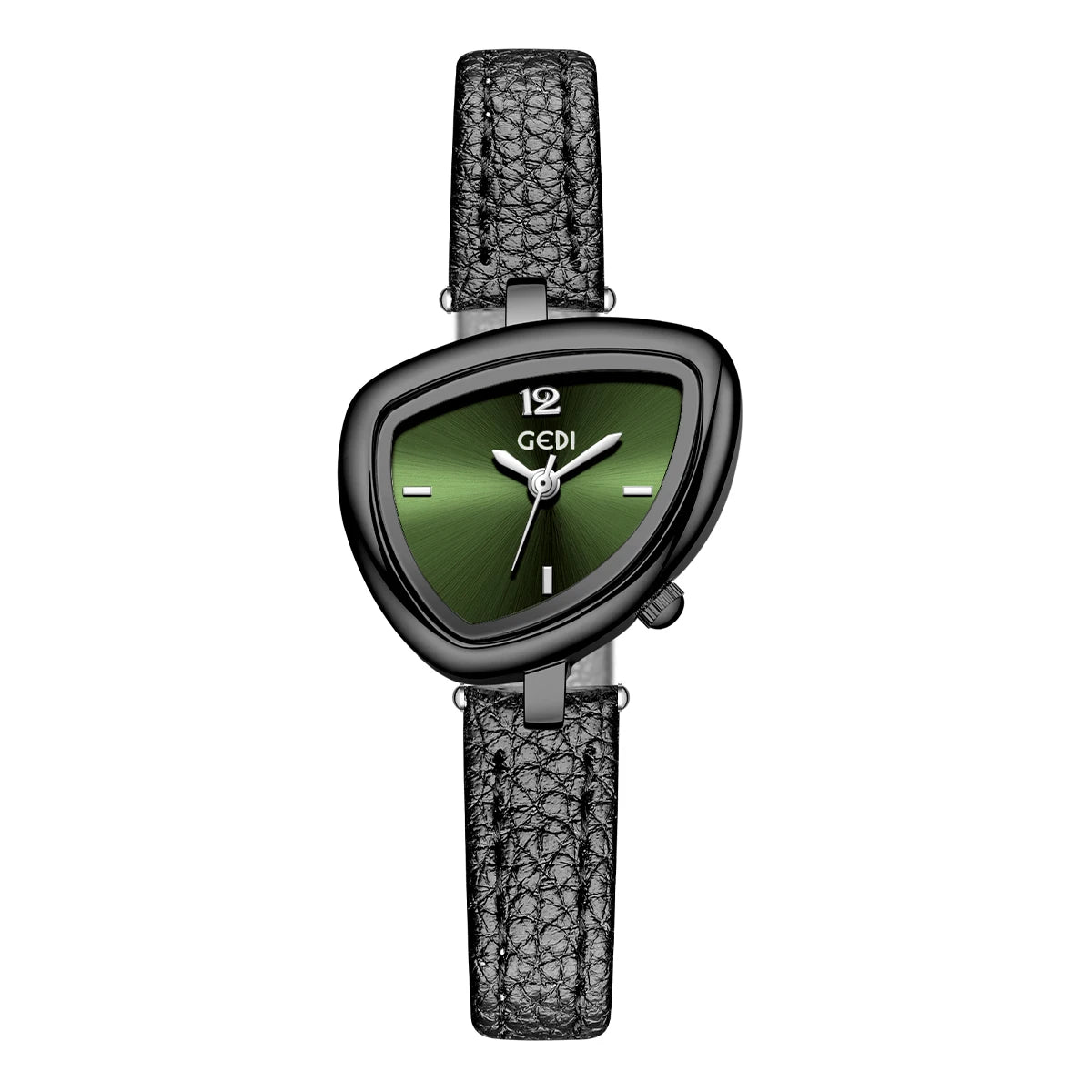 GEDI Vintage Watch Leather Light Luxury Simple Unique Irregular Dial Ladies Watches Elegant Quartz Waterproof Women's Wristwatch